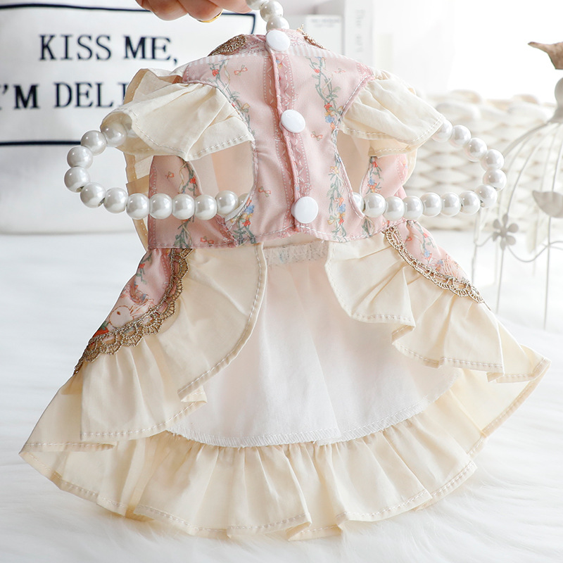 Dog clothes spring summer cat princess dress luxury lolita dress for rabbit small dog pet