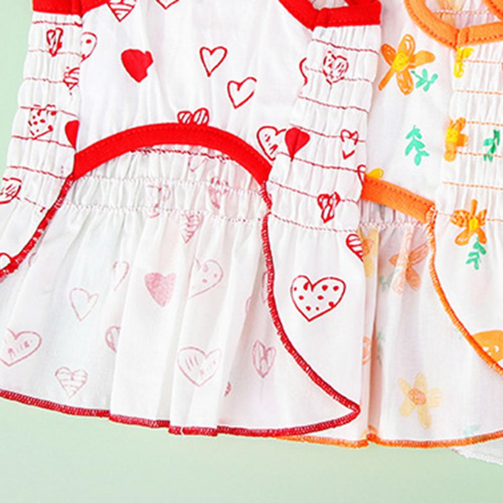 Summer Dog Dress Cartoon Pattern Decorating Cat Puppy Sling Dress Adorable Pullover Loose Neck Kitten Costume For Home Wear