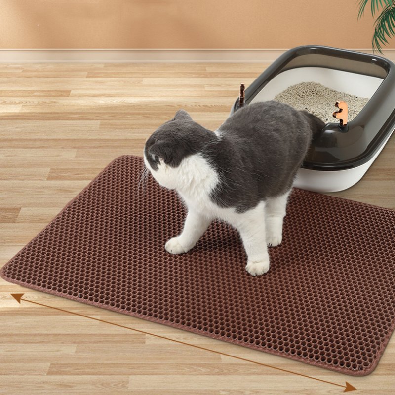 Mat Skidproof Soft EVA Cat Litter Mat Proof Kitty Mat Honeycomb Urine Double Cat Litter Waterproof Layer Litter Box