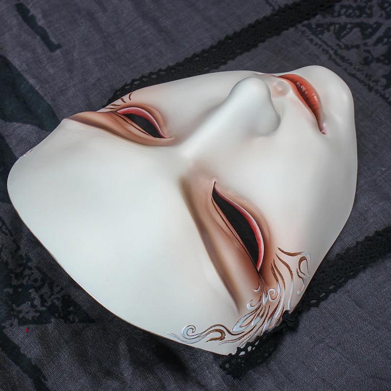 Full Face Mask Chinese Style Party Mysterious Dress Hand-painted Hanfu 240910