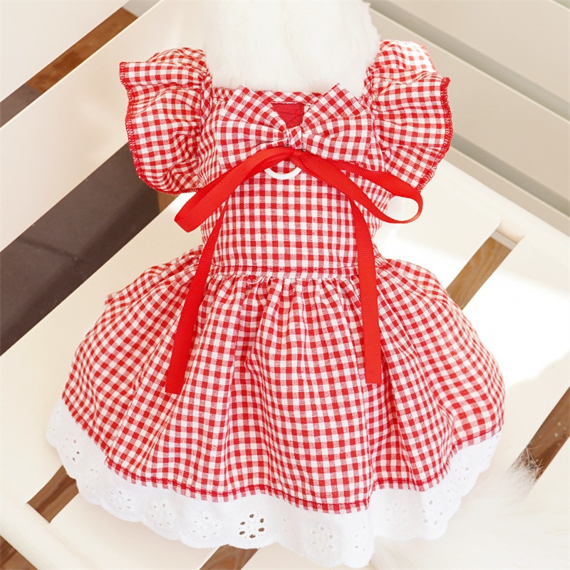 Clothes for Small Dogs Summer Fashion Print Puppy Princess Skirt Cute Flying Sleeve Cat Dress Pet Dog Costumes H260130