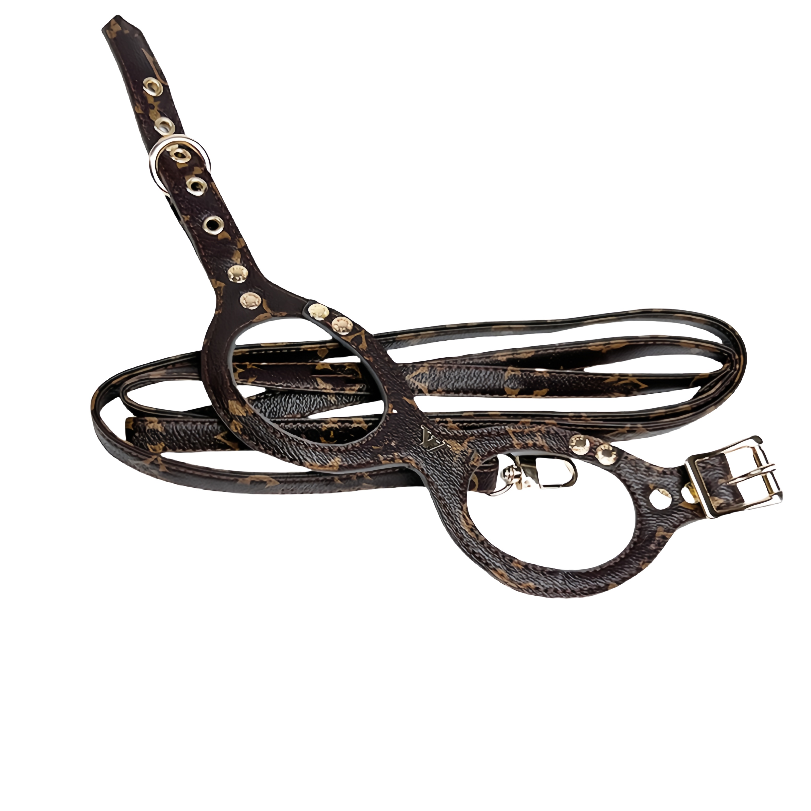 Dog Harness and Leash Set: Premium Leather, Summer Vest Style, for Small Dogs like French Bulldogs, Corgis & Teddy