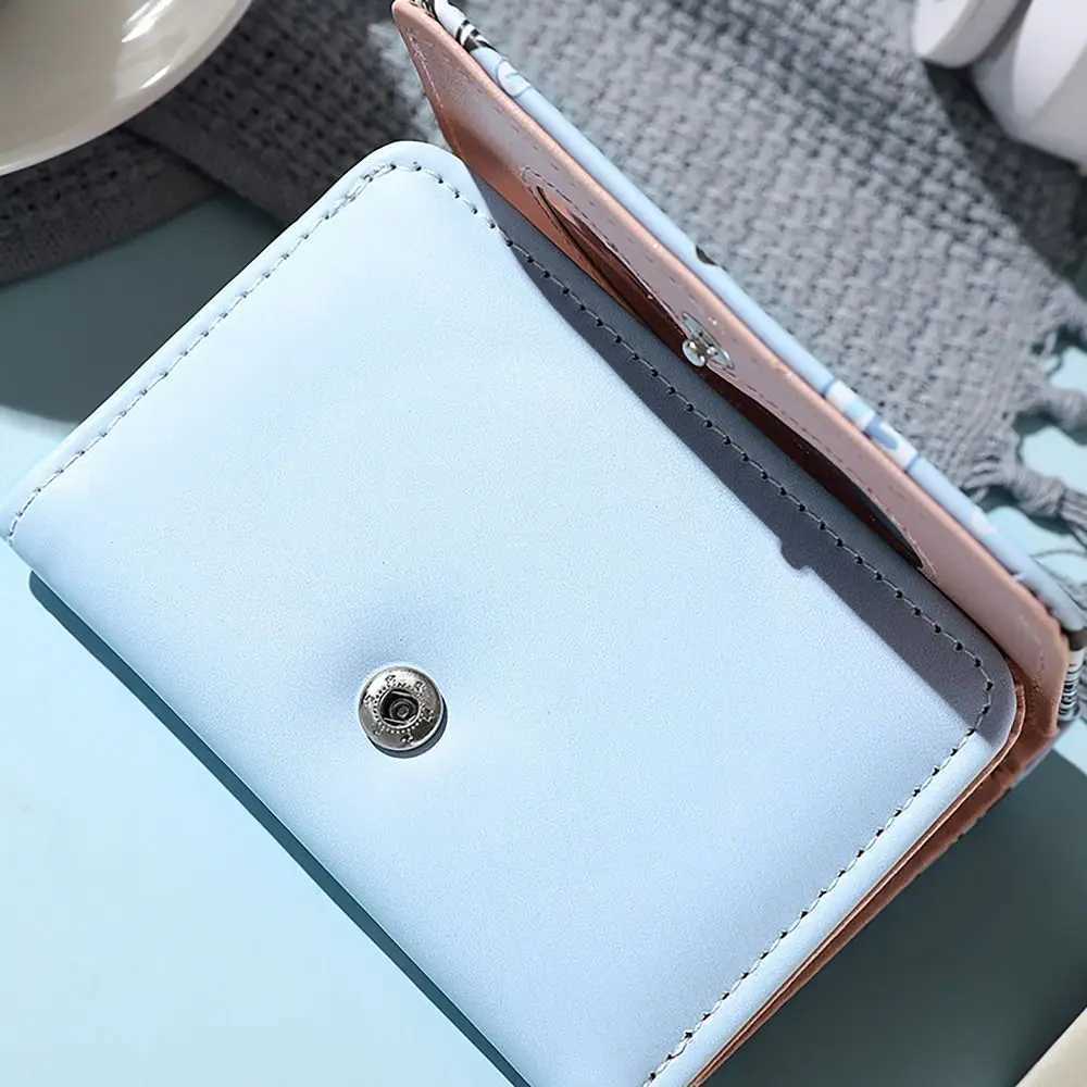 Mini 3 Folds Mey Coin Purse Cute Kitten Dog PU Leather Wallet Mey Bag INS Style Card Wallets for Girls Students GiftXJ241111