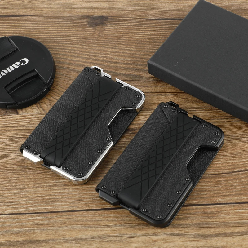leather RFID aluminum alloy card holder multi-function minimalist with outdoor metal bottle opener wallet 240904