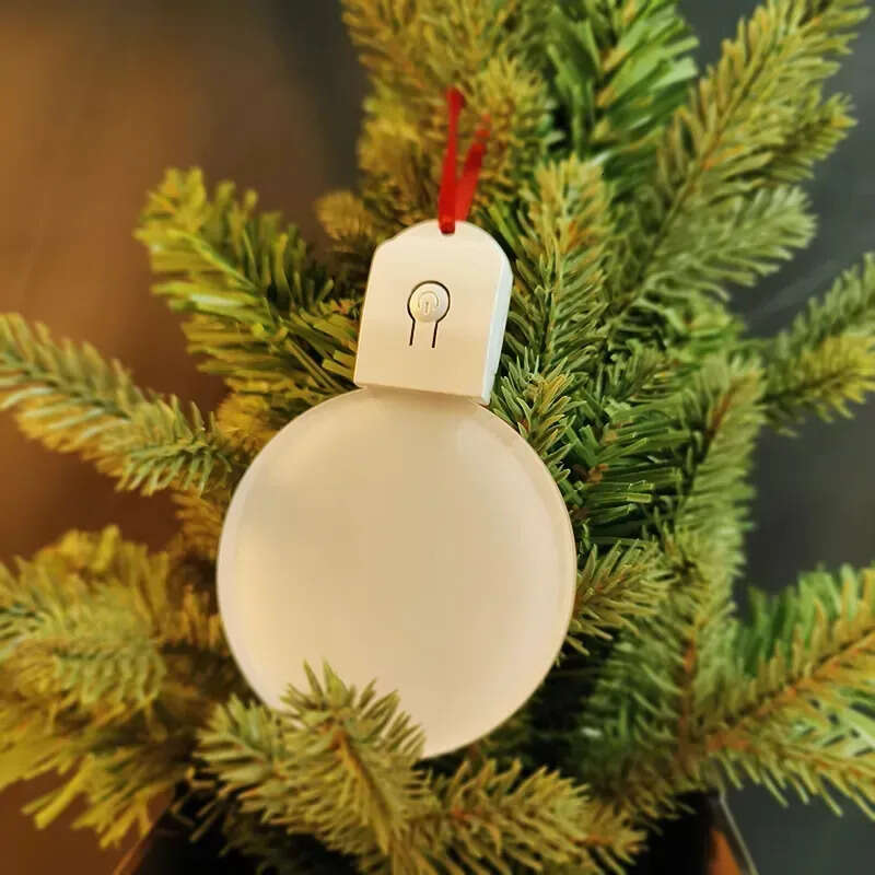 Acrylic Ornament Sublimation Blan Bulb With LED Light Shinny Xmas Tree Decoration 1030