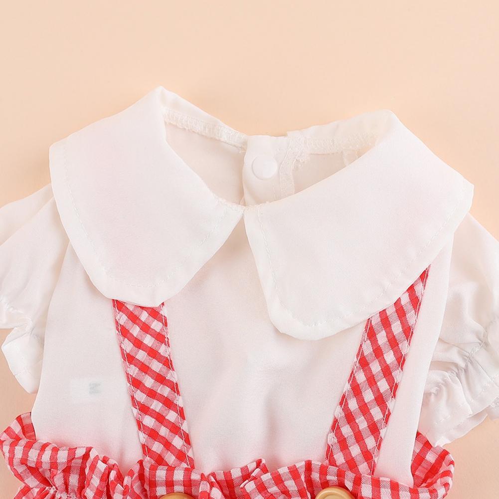 Two-legged Plaid Print Dress for Pet, Clothes for Puppy and Cat, Dog Clothes, Doll Collar, Spring and Summer