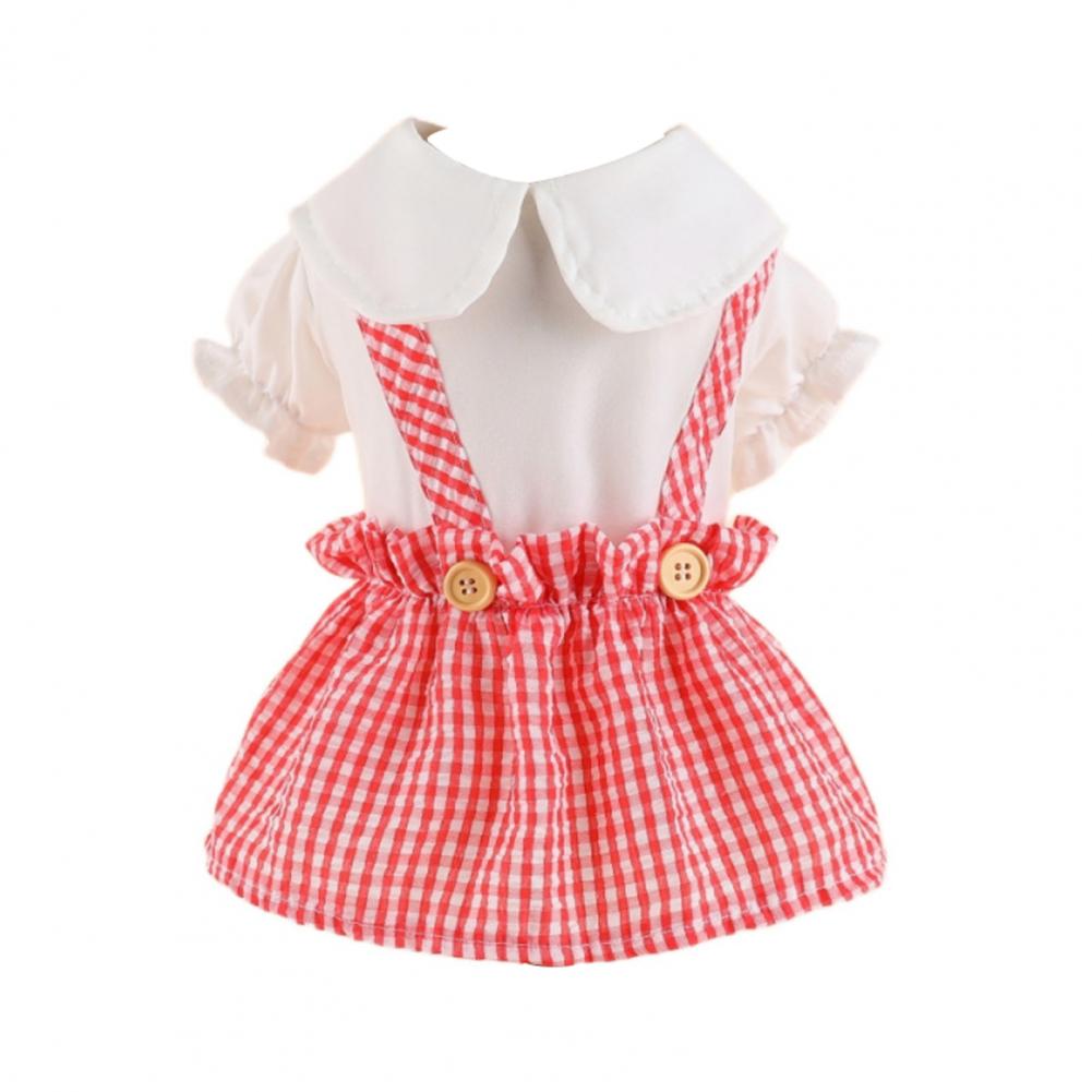 Two-legged Plaid Print Dress for Pet, Clothes for Puppy and Cat, Dog Clothes, Doll Collar, Spring and Summer