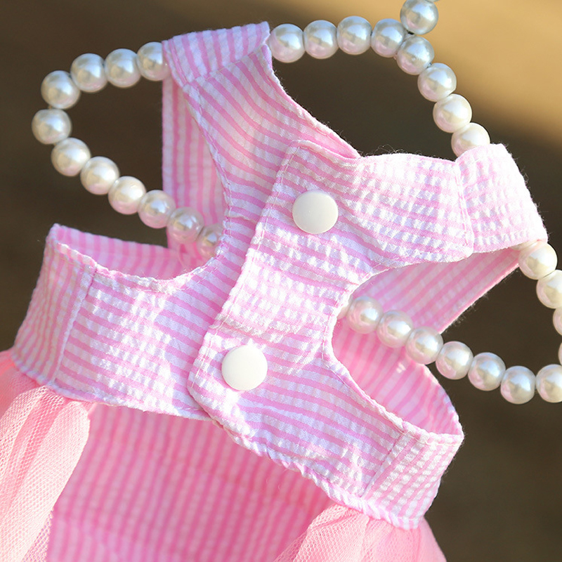 Dog Summer Dress Pet Cat New Pink Tulle Dress Girl Jean Dress Skirt Puppy Go Out Clothes For Small Medium Dogs