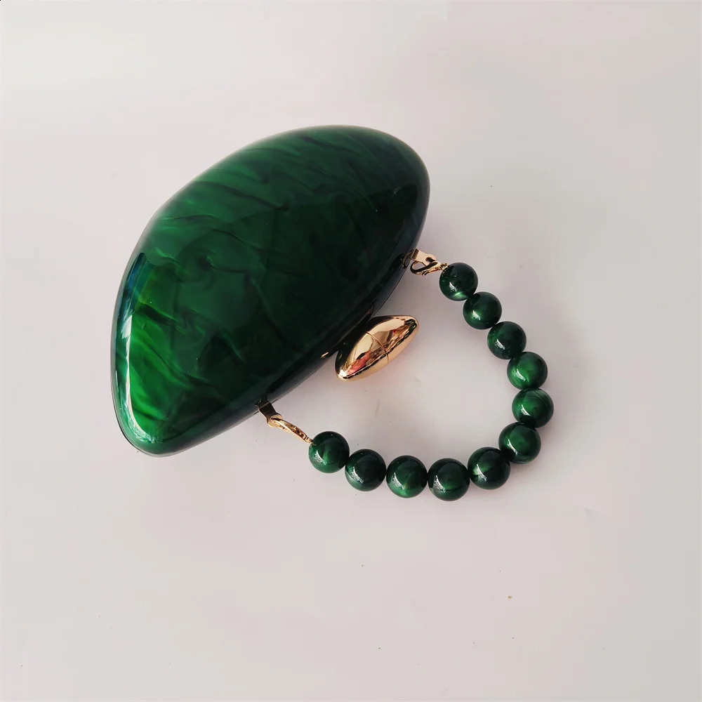Mini Marble Green Pearl Acrylic Womens Shell Box Clutch Gift Professional Small Evening Dress Minaudiere Bag Wedding Bridal Handbag Party 240910