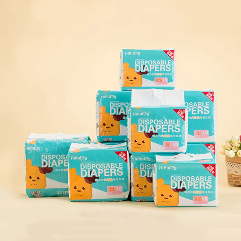 10pcs Female Dog Diapers Breathable Pet Diaper Absorbent Dog Panties Disposable Dog Diapers Comfortable Dogs Sanitary Pants