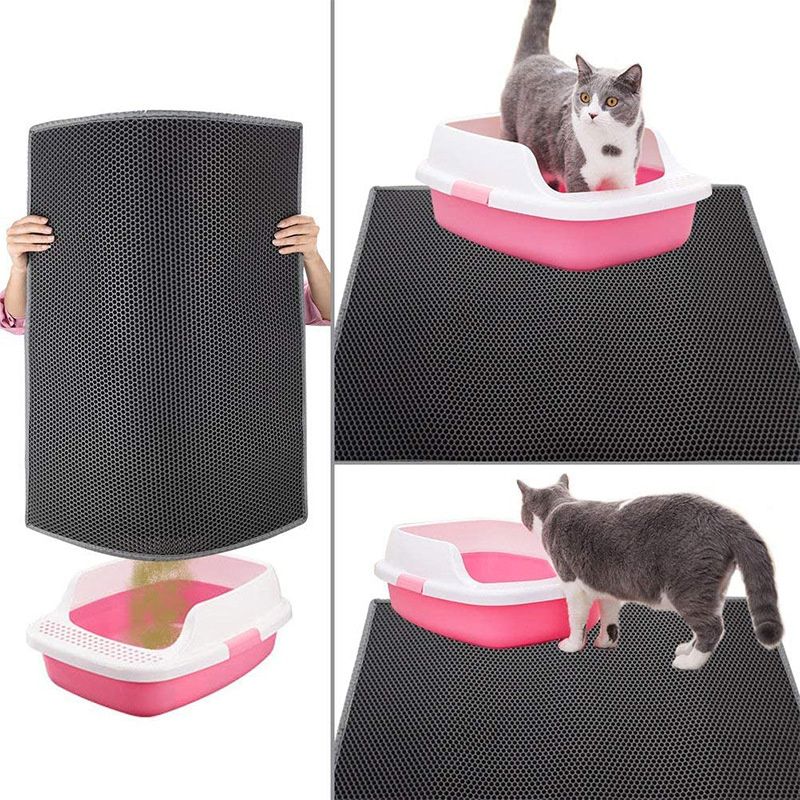Mat Skidproof Soft EVA Cat Litter Mat Proof Kitty Mat Honeycomb Urine Double Cat Litter Waterproof Layer Litter Box