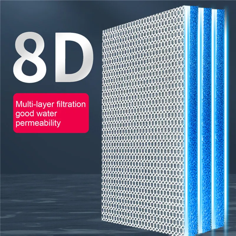 Aquarium 8D Sponge Fish Pond Filter Cotton Cleaning Purifier Water Purification Without Gel Cotton Filter Medium Cotton