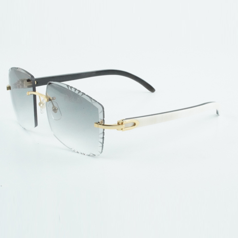 Newest style high-end designers sunglasses 3524022 high quality lens natural black mixed buffalo horn temples glasses size: 58-18-140mm