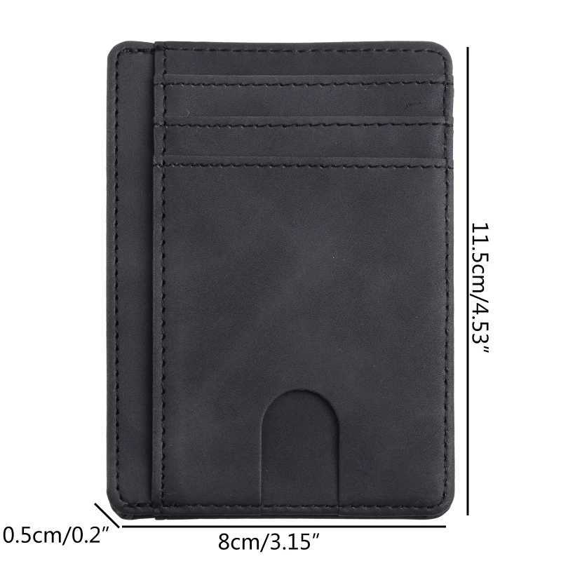 RFID blocking wallet business card cover for ultra-thin mens leather card holders Z250411
