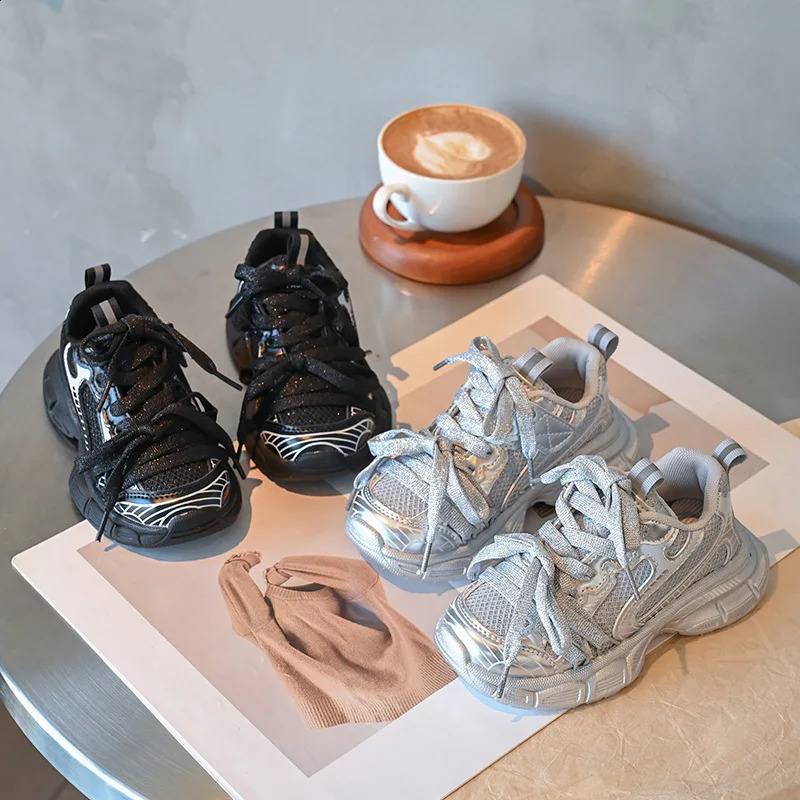 2024 Autumn New Childrens Casual Shoes for Girls Fashionable n Style Breathable Soft Bottom Running Edition Sports Shoes 240912 S251027