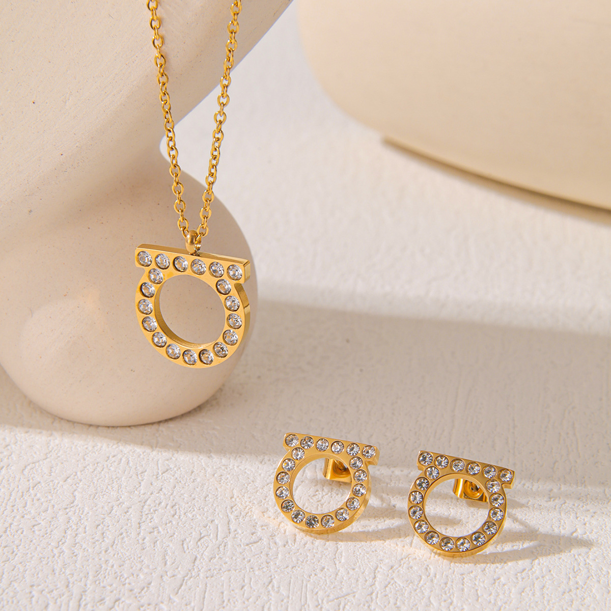 stainless steel ic letters designer earrings necklace gold sier retro vintage bling dia crystal ear rings earring earings jewelry set for women Free s