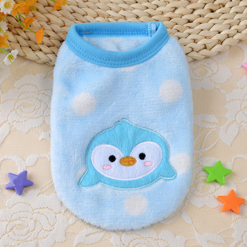 Cartoon Puppy Vest Clothing Warm Dog Clothes Chihuahua French Bulldog Winter Dog Coat For Small Dogs Pet Cat