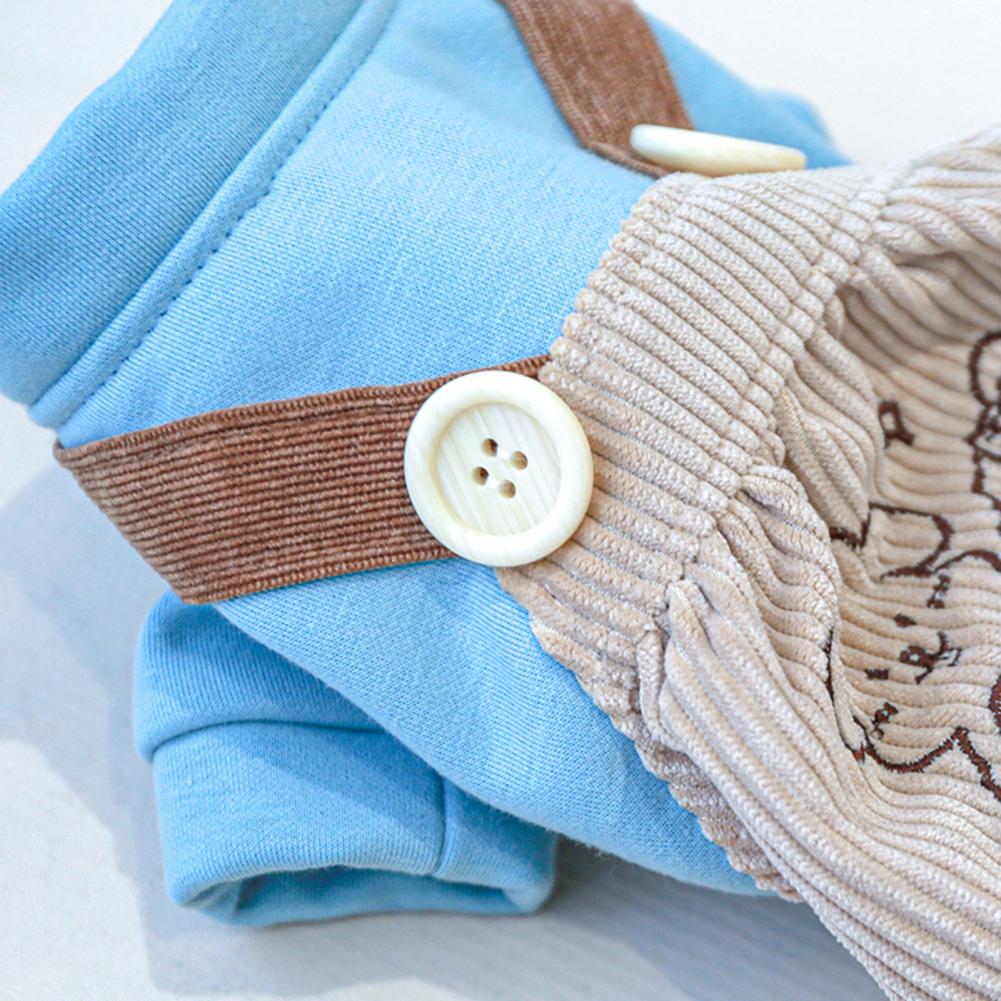 Cozy Pet Romper Fine Workmanship Pet Jumpsuit Round Neck Decorative Cartoon Pattern Pet Dog Four-legged Jumpsuit