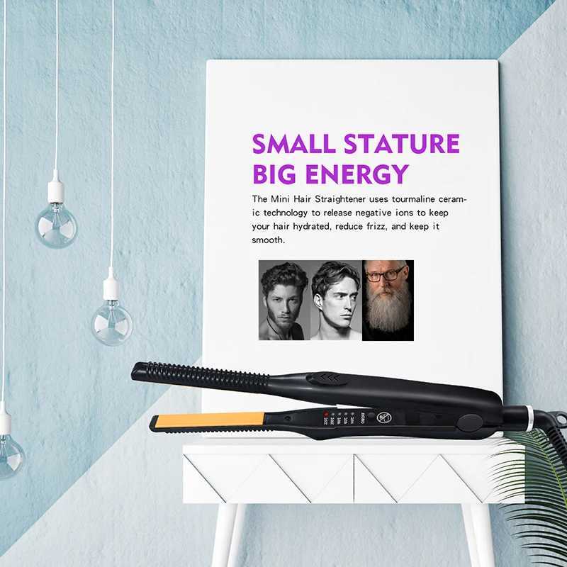 Professional Ceramic Flat Iron 2 in 1 Hair Straightener Short Hair Fluffy Pencil Hair Curler W250814