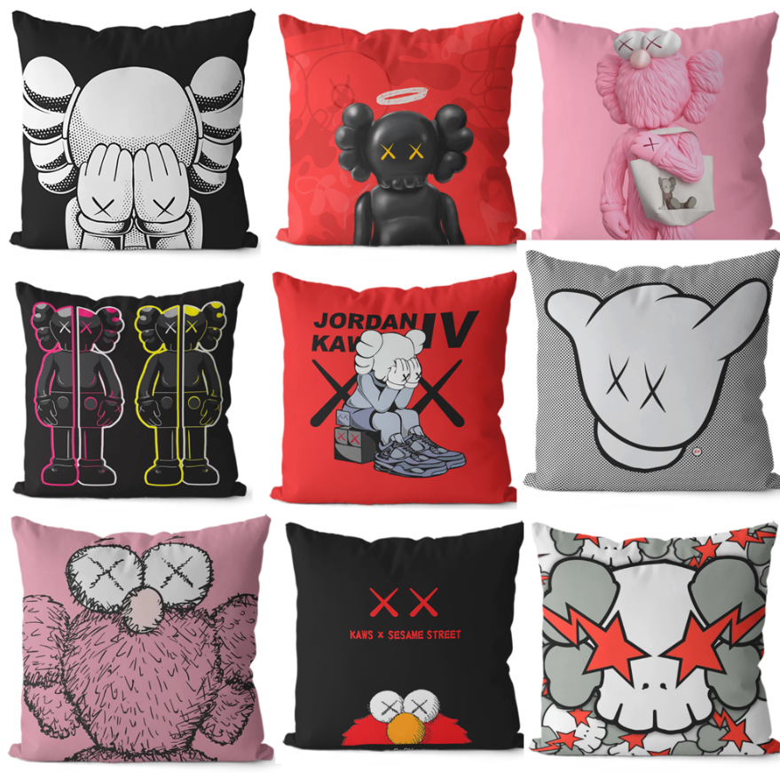 Cartoon Sesame Street Designer Decorative Pillow Cover Fashion Linen Single Side Square Cushion Luxury Cushions Home Decorate for Bedding Room Chair Sofa Car