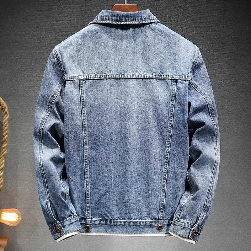 5XL 6XL denim jacket mens trendy brand Luffy casual jacket hip-hop street loose student tool trend W241011