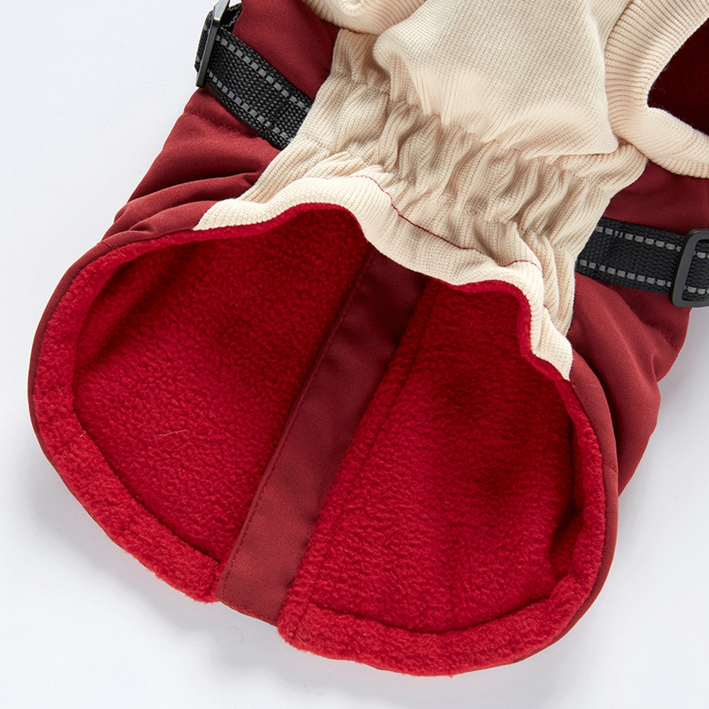 Waterproof Fur Collar Dog Jacket With Harness Winter Warm Fleece Dog Clothes for Small Dogs Puppy Pet Vest Chihuahua Yorkie Coat