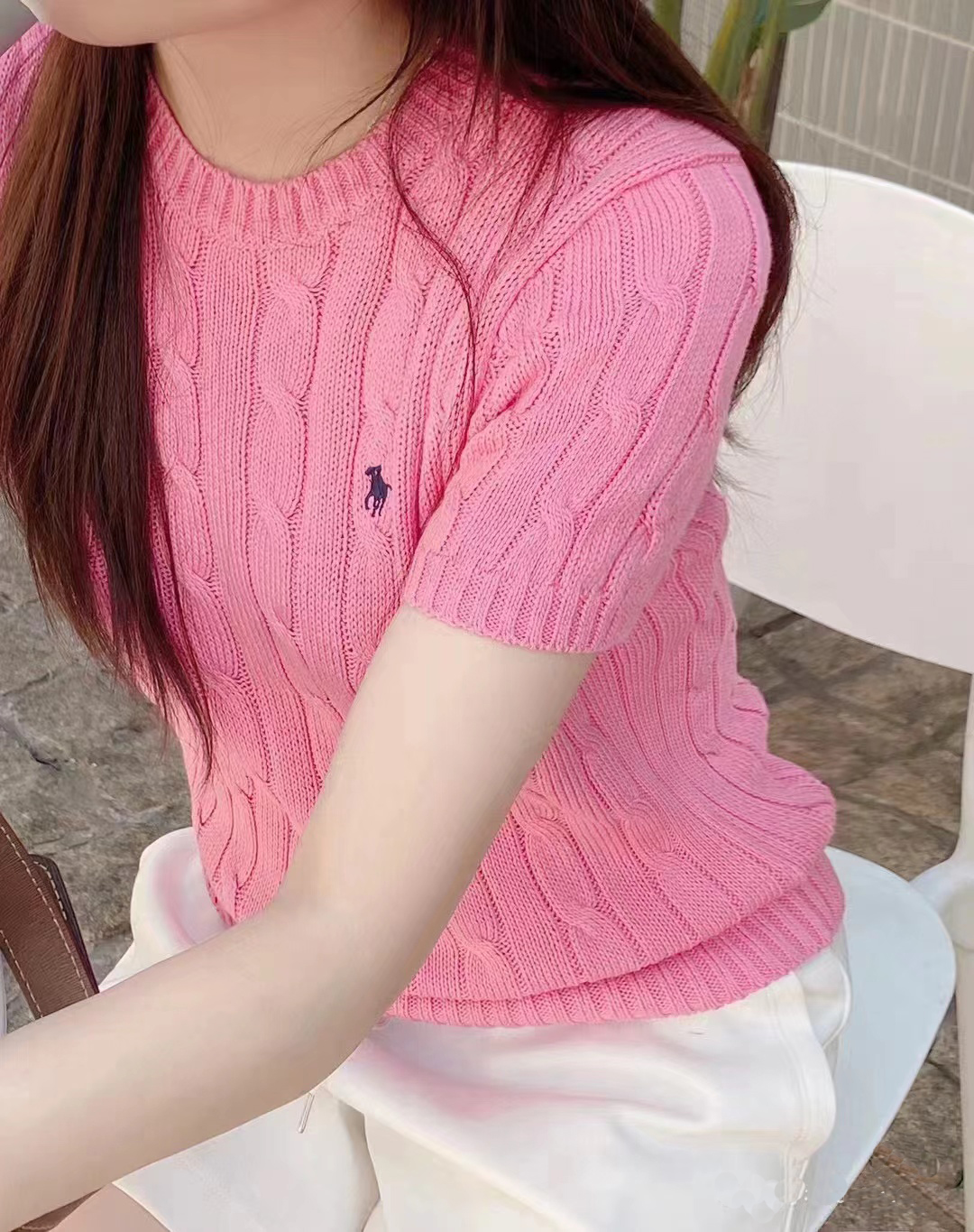 Designer knitted tops womens short sleeve top Classic brand embroidery LOGO crew neck knitted short sleeve sweater Casual fashion slim stretch cashmere tees tops