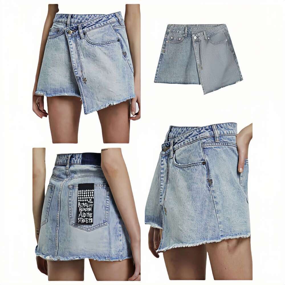 Womens ksubis jeans Brand Long Jean Denim Shorts Cycling Pant Short Cowboy Skirt Girl Jeans Gray Side Same Spring Summer Black Burnou