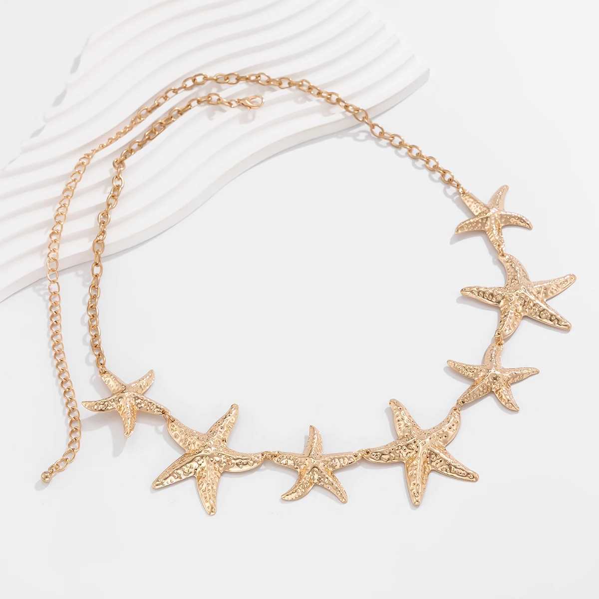 IngeSight. Z Fashion Charm Gold Sea Star Waist Belly Chain Suitable for Warm and Sensual Summer Beach Body Chain Jewelry Accessories X250410
