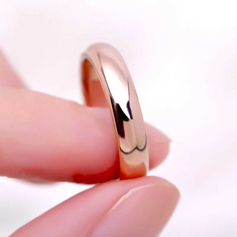 KNOCK High Quality Simple Round Mens Ring Womens Rose Gold Wedding Ring Womens Lover Fashion Jewelry Gift W240925