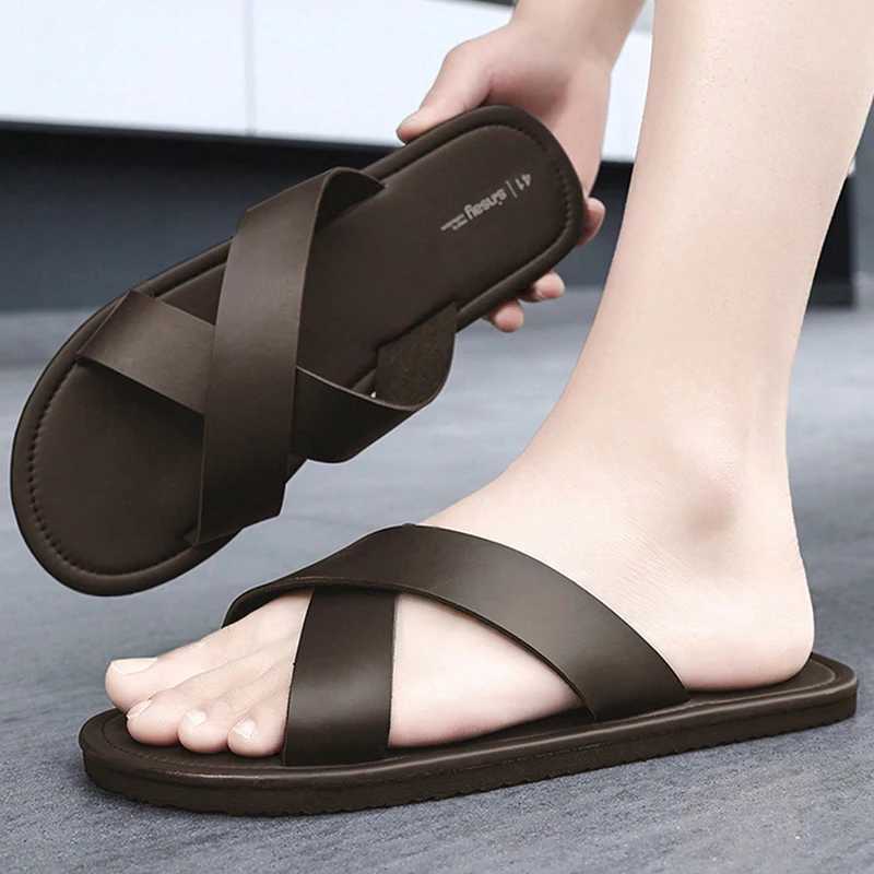 New Slippers Mens Summer Casual Shoes for Men Outdoor Comfortable Soft Sole Slides Beach Sandals Size 39-46 DropshippingXJ250326