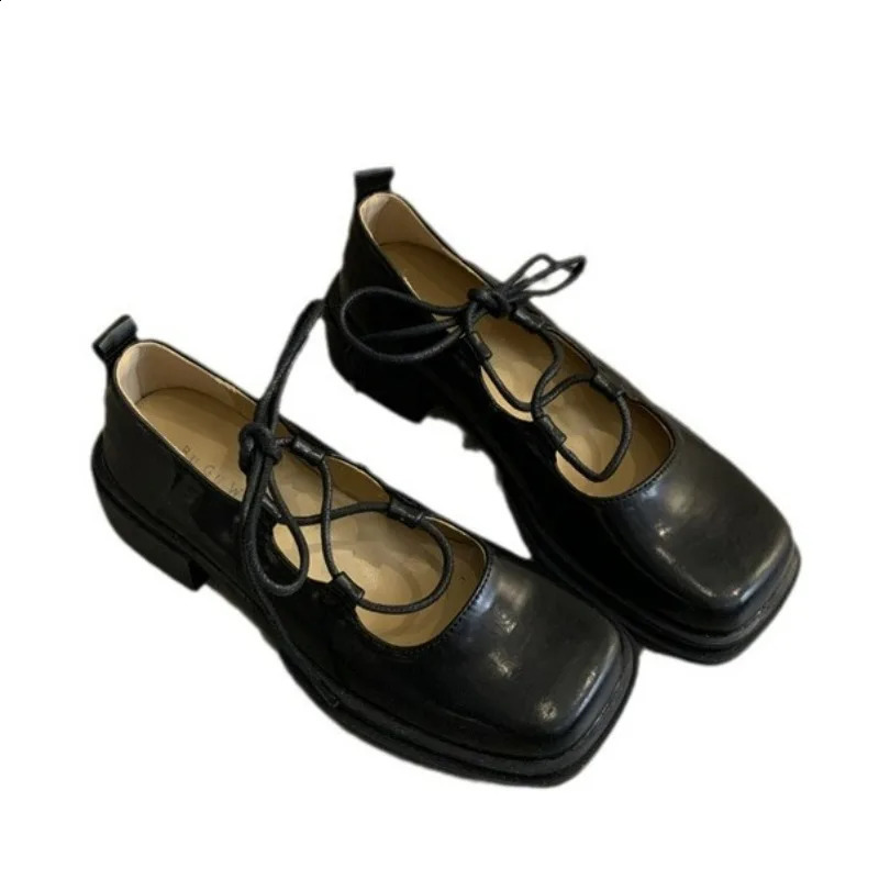 Women flats summer moccasin Fashion creepers lady loafers New Ladies Lace up platform Shoes mary jane shoes 240904