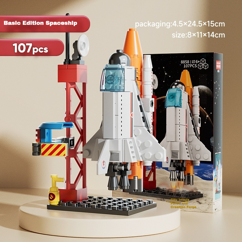 Aviation Spaceport Model Space Shuttle Rocket Launch Center Construction Building Blocks Spaceship Kids Bricks Creative Toys Space Block