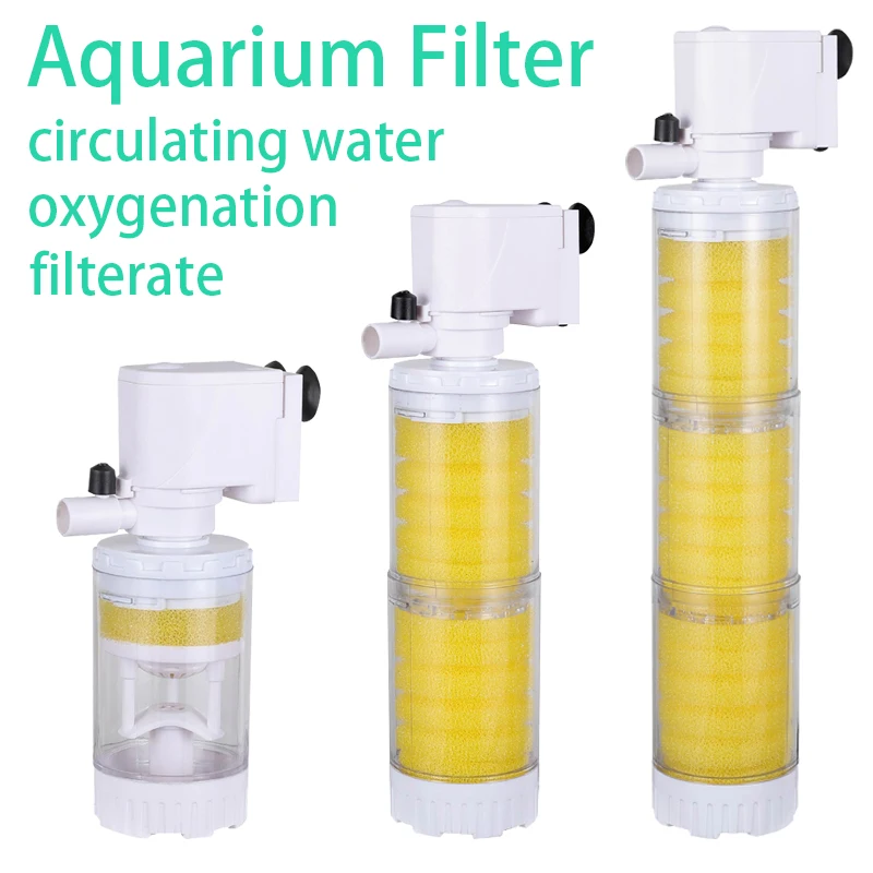 220V 3 in 1 Aquarium Multifunction Filter Pump Oxygen Fish Tank 4 Layers Filter Aquarium Internal Filter Material Air Pump