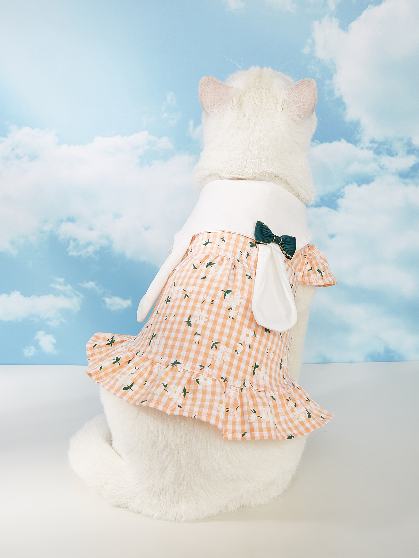 Rabbit Design Spring Summer Pet Clothes Dog Kitty Dress wiht Lovly Ear Shape