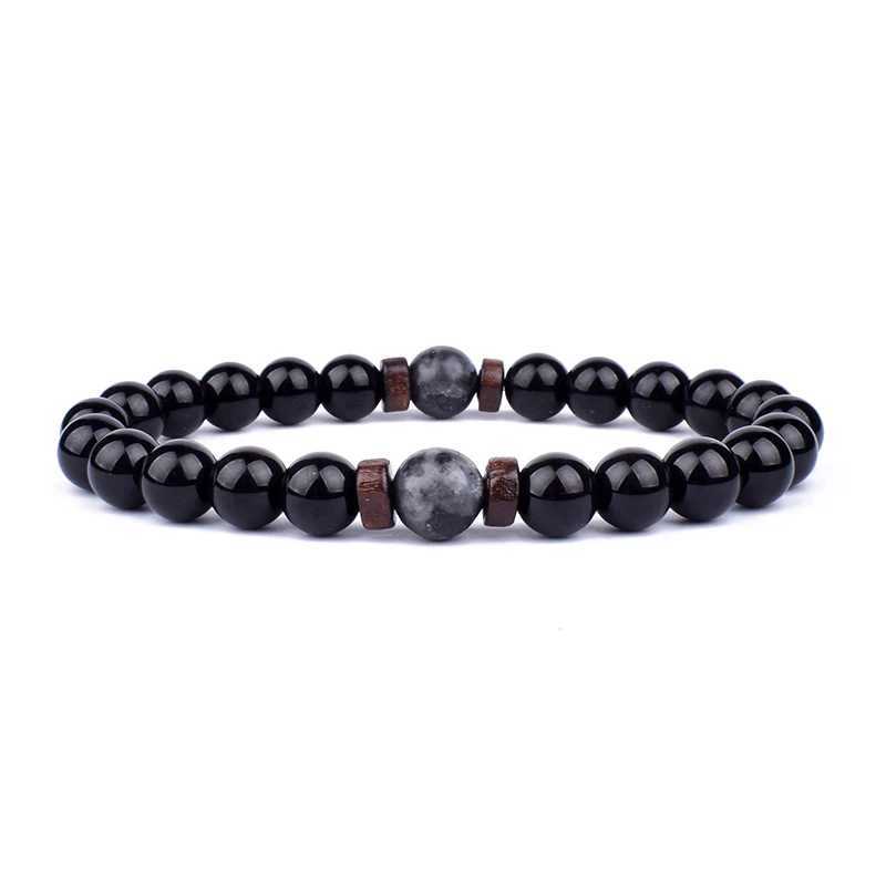 Volcanic Stone Bracelets for Men Natural Moonstone Bead Tibetan Buddha Bracelet Chakra Lava Diffuser Bracelets Men Jewelry GiftX2409