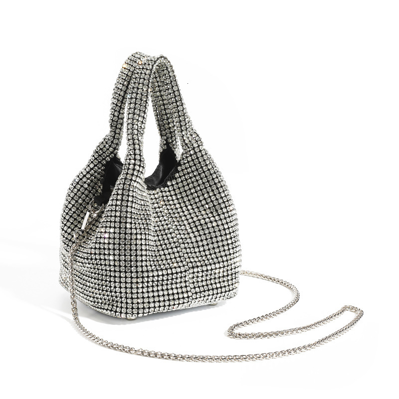 2025S designer New style bag women messenger bag Korean version of the diamond handbag vegetable basket rhinestone bag light luxury high-end bucket ba