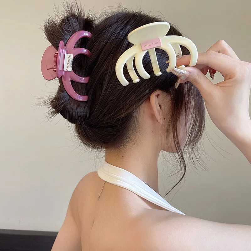 Large Crab Hair Claw Clips Women Girls Plastic Acrylic Ponytail Holder Hair Clamps Barrettes Hairpins Hair Accessories FashionX240912