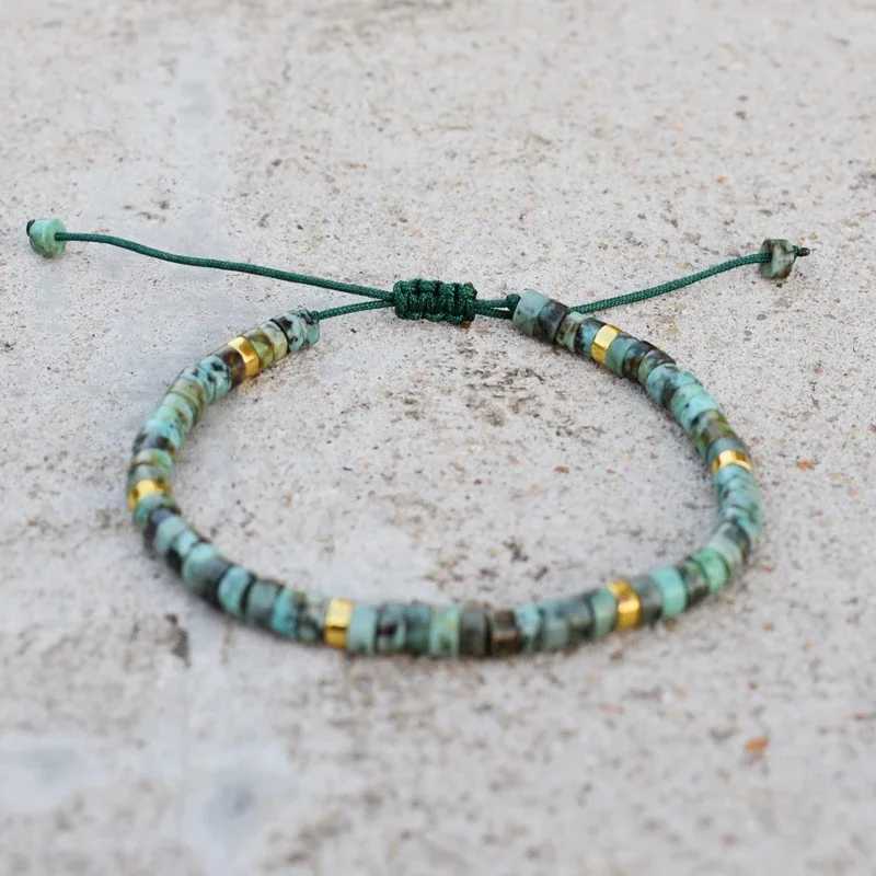 4mm Natural Stone Beads Braided Bracelet Small African Turquoise Bracelet for Women Men Handmade Bracelet Yoga JewelryX240912
