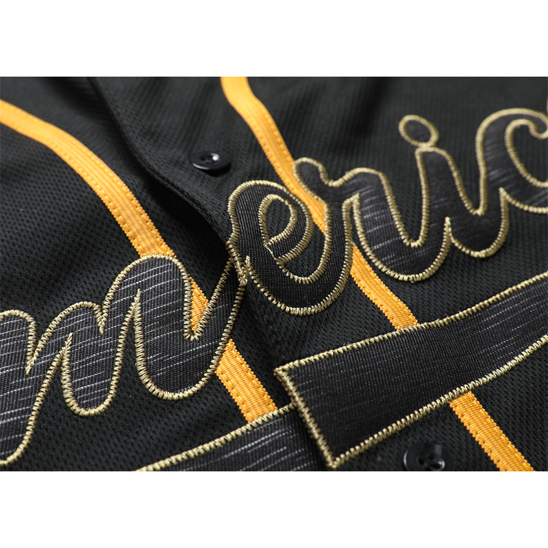 Men's 1 America Trump Embroidered Black Salute To Service Baseball Jersey Shirts Uniform Jerseys Shirt Baseball Button Down Shirt Gifts for Men