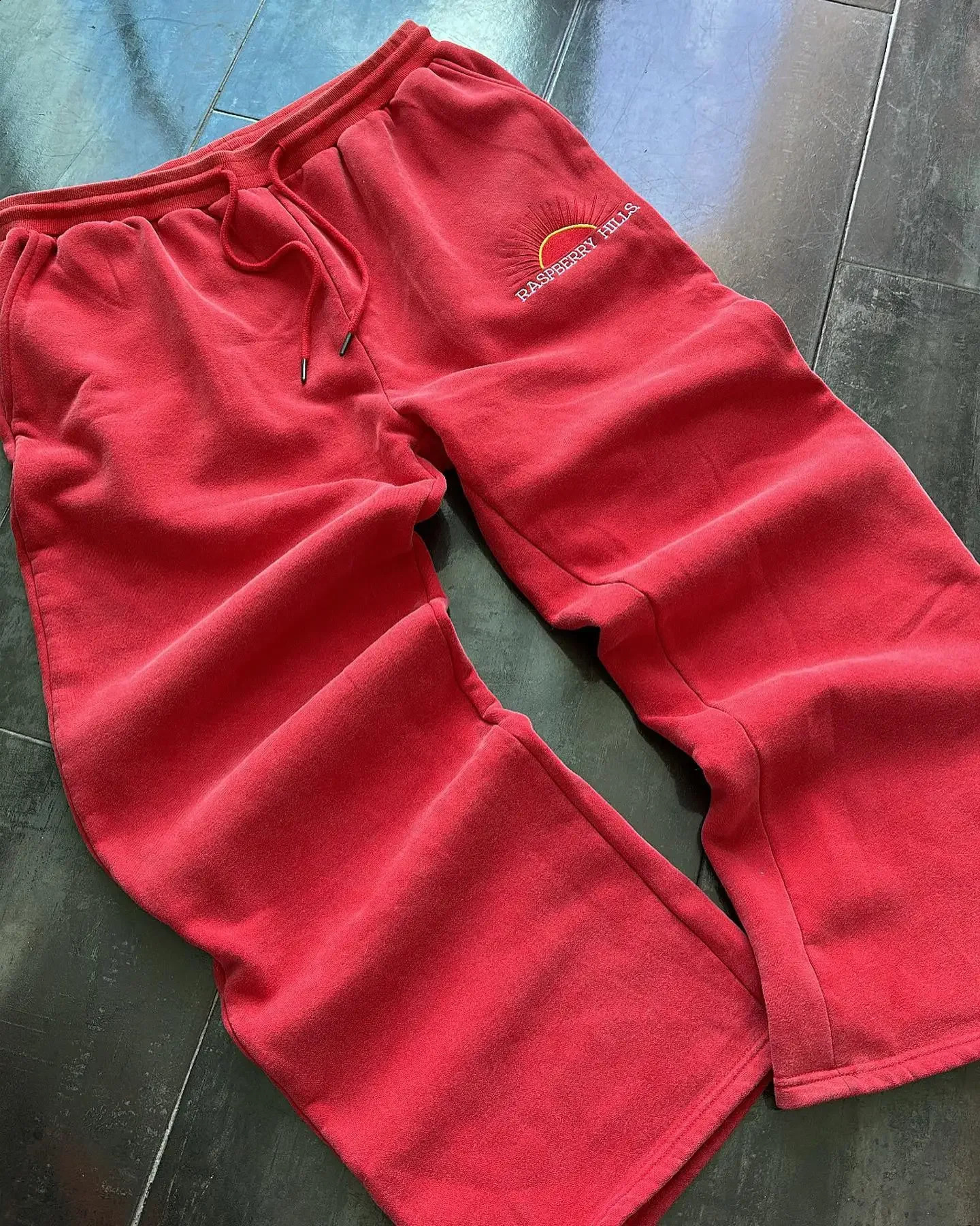 GOLD Trendy s Summer Cotton Casual Pants Red Fashion Man Women Street Sweatpants Harajuku Baggy Joggers Straight 240911