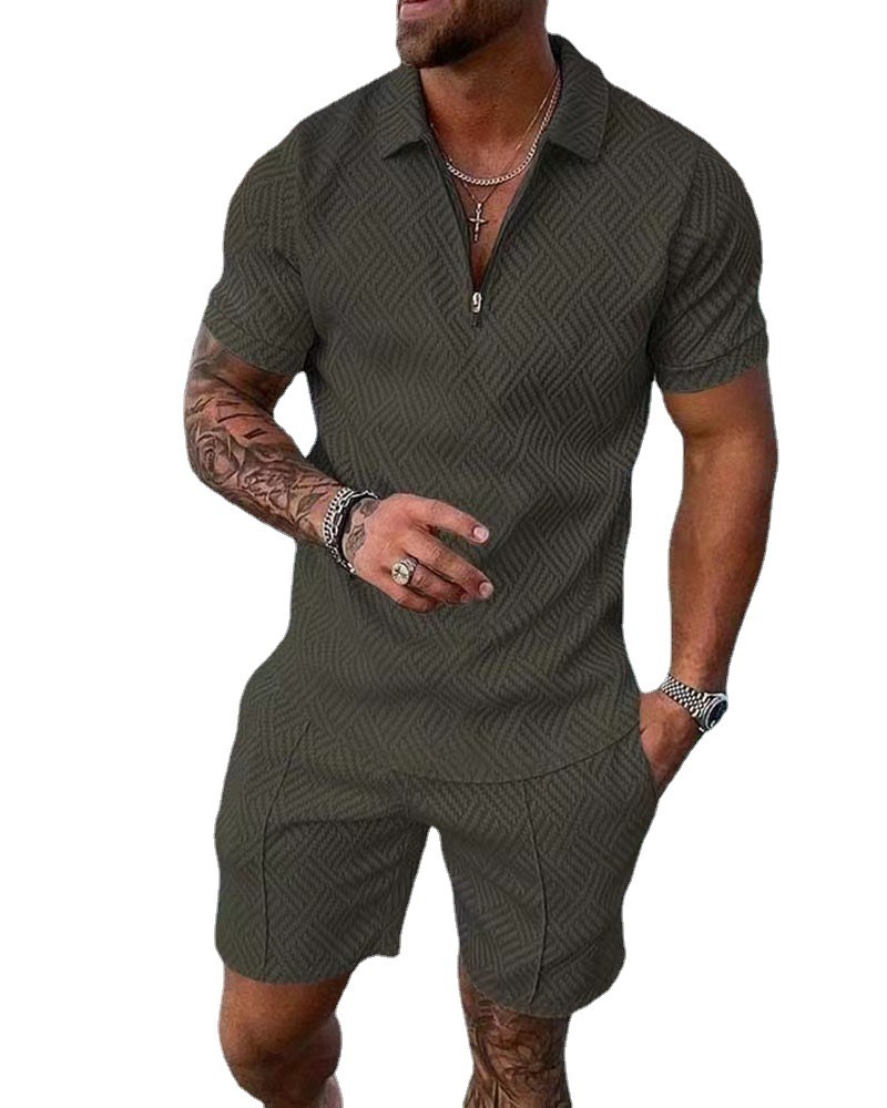 High quality Mens tracksuit polo fashion golf running jogging street sportswear Two Summer Piece Shorts Tracksuits Set For Men Sport Printing fashion 