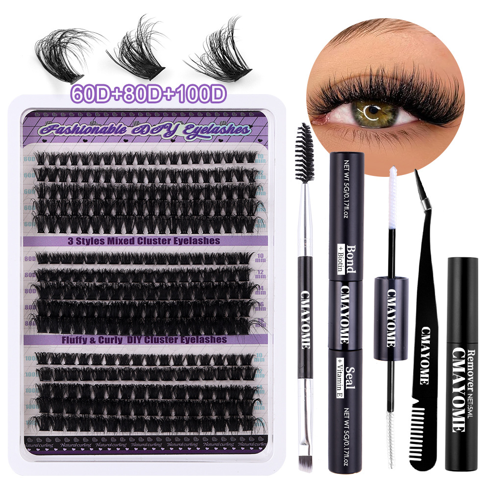 Luxury Lash Clusters Extension Kit 300Pcs 270Pcs Individual Extra Thick D Curl 10-16Mm Mixed False Eyelashes Length Lashes DIY Eyelash Fast Shipping Y