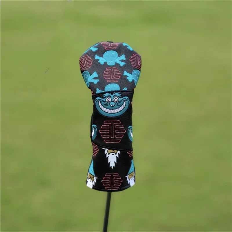 skull Golf Club #1 #3 #5 Wood Head covers Driver Fairway Woods Cover PU Leather Putter Headcover 240909