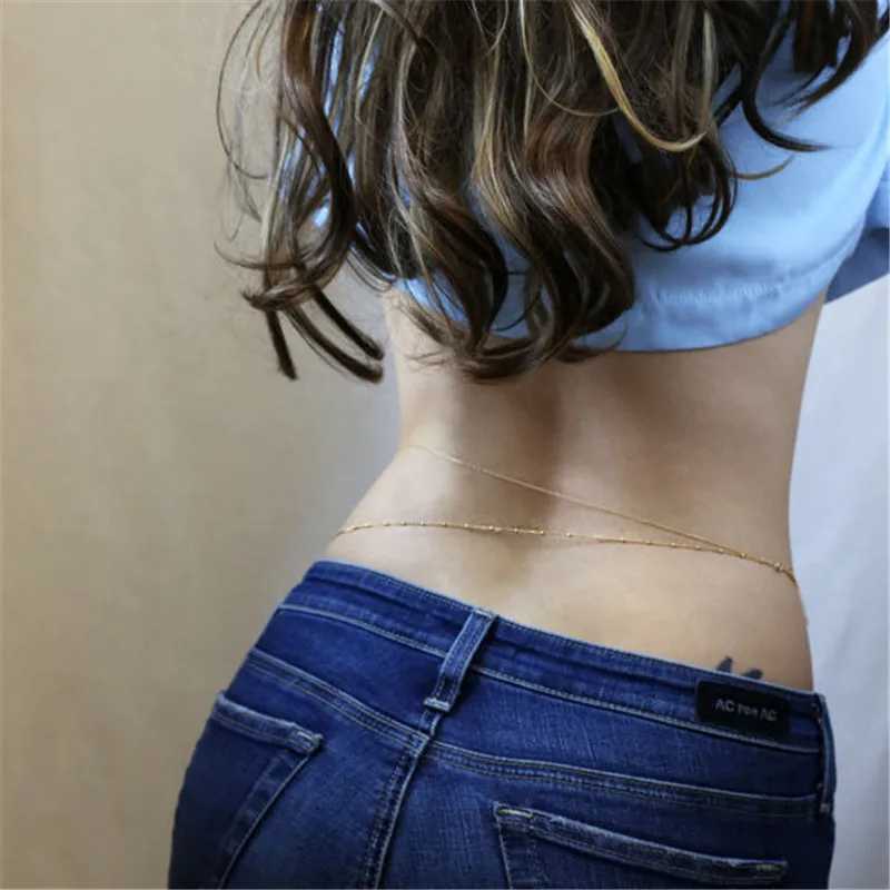 multi Trendy Belly Sexy layer Double Chain Layer Fashion Bikini Waist Link Necklaces Body Jewelry for Women Accesspries New GiftX2409