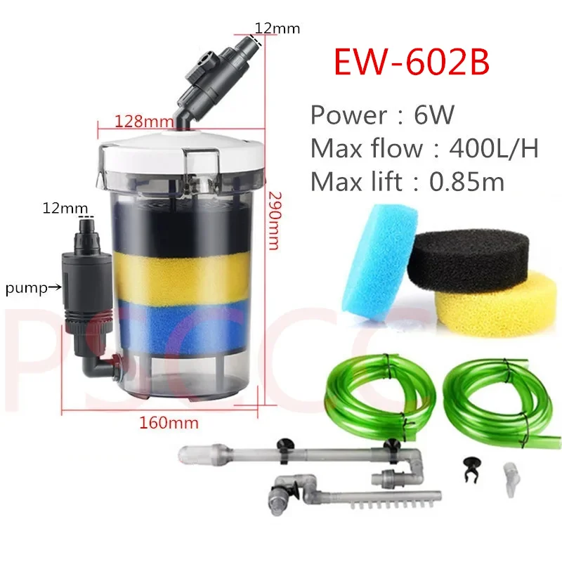 SUNSUN HW-602B HW-603B Super Quiet 6W 400L/H Aquarium Fish Tank External Filter Canister Outer filtration system EW602B EW603B