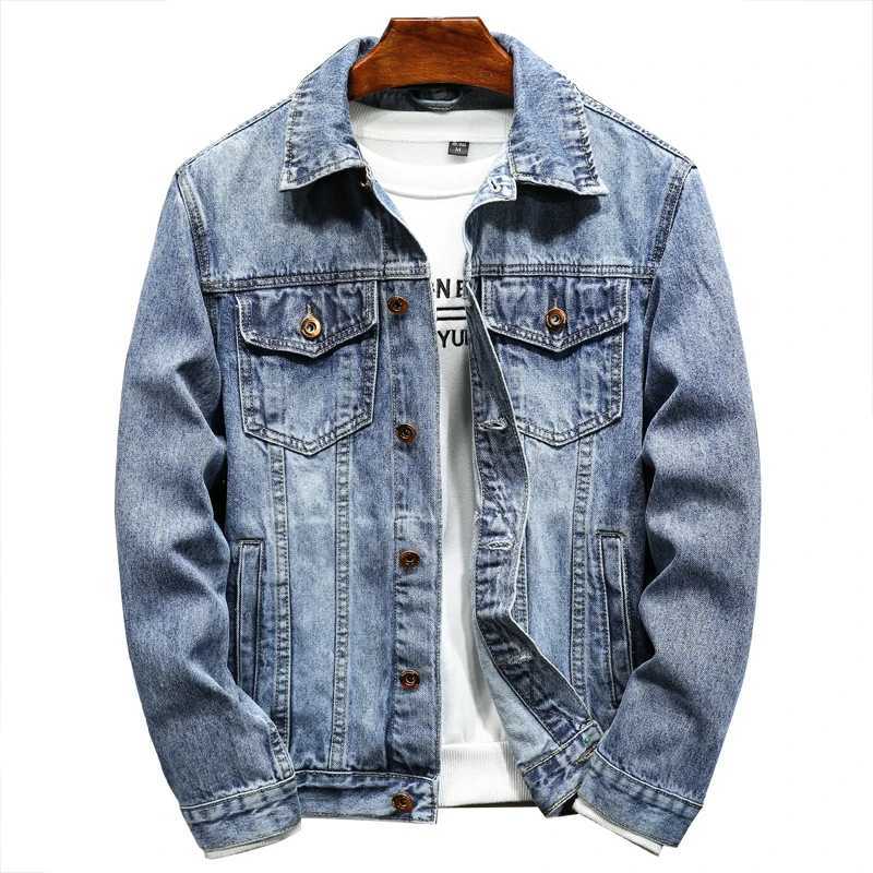 5XL 6XL denim jacket mens trendy brand Luffy casual jacket hip-hop street loose student tool trend W241011