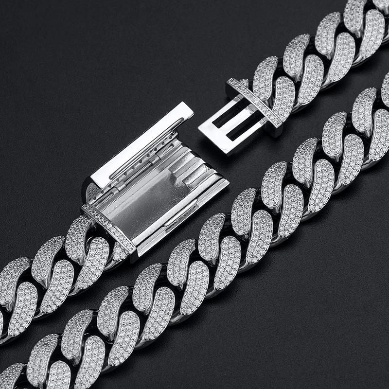 Pendant Necklaces Selling Men Hip Hop Jewelry Bling 15mm Sterling Silver Vvs Moissanite Iced Out Cuban Link Chain Necklace With Certificate