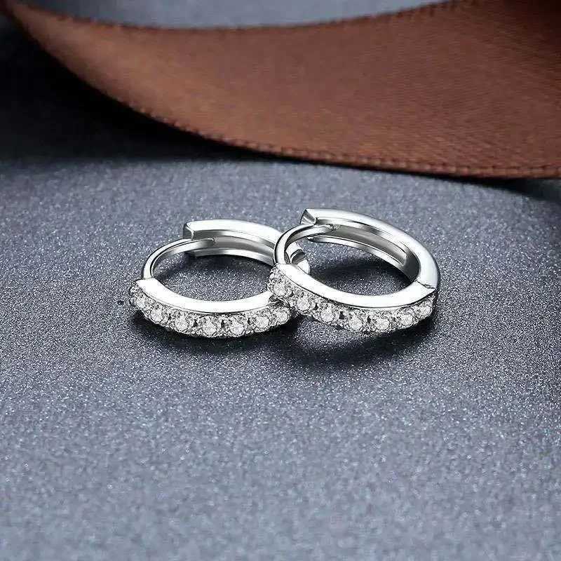 Classic Simple Gold Color Round Hoop Earrings for Women Charm Sparkling Zircon Stainless Steel Wedding Bride Jewelry Accessories XJ250814