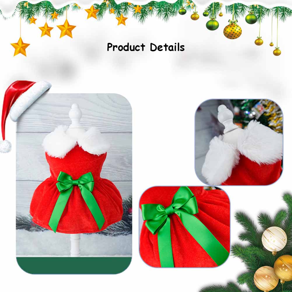 Cute Cats Dog Soft Small Pet Red Skirt Suit Comfortable Easy To Clean Christmas Dress Up Supplies H260130